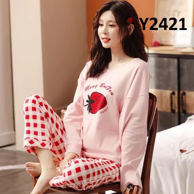 2Y2436 - Bộ mặc nhà nữ dài tay mùa thu hàng nhập - giá 260k