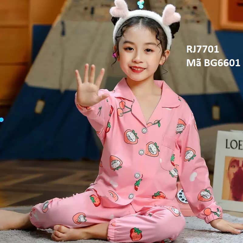 BG6601  - Bộ pyjama cotton bé gái hàng nhập - giá 230k