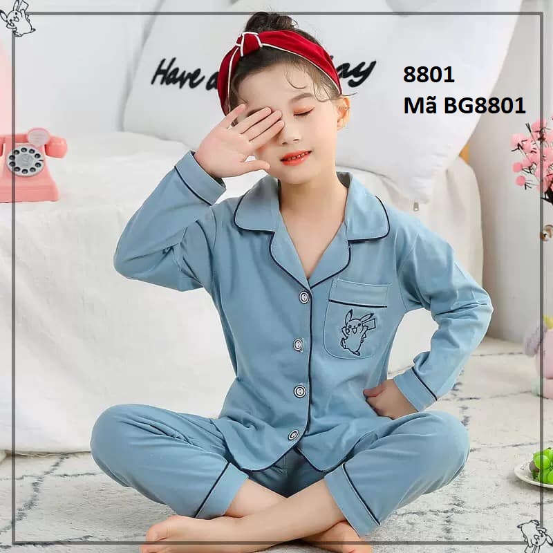 BG8801 - Bộ pyjama cotton bé gái hàng nhập - giá 250k