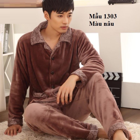 NG1303 - Bộ pyjama nam chất nhung mềm mại cao cấp mặc mùa đồng hàng nhập- giá 670k