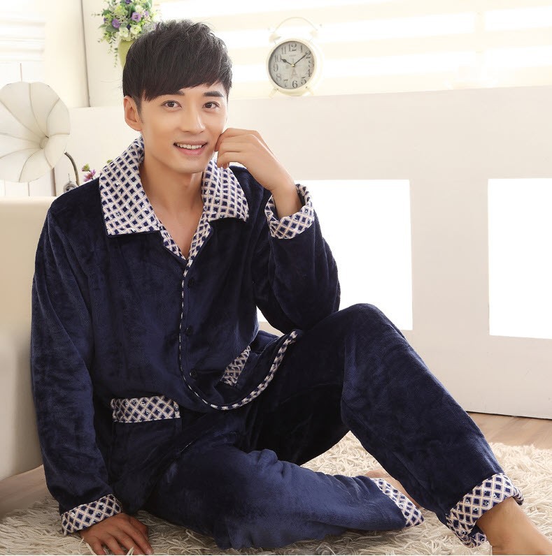 NG1561 - Bộ pyjama nam nhung mềm mại cao cấp dày ấm mặc mùa đông hàng nhập - giá 680k