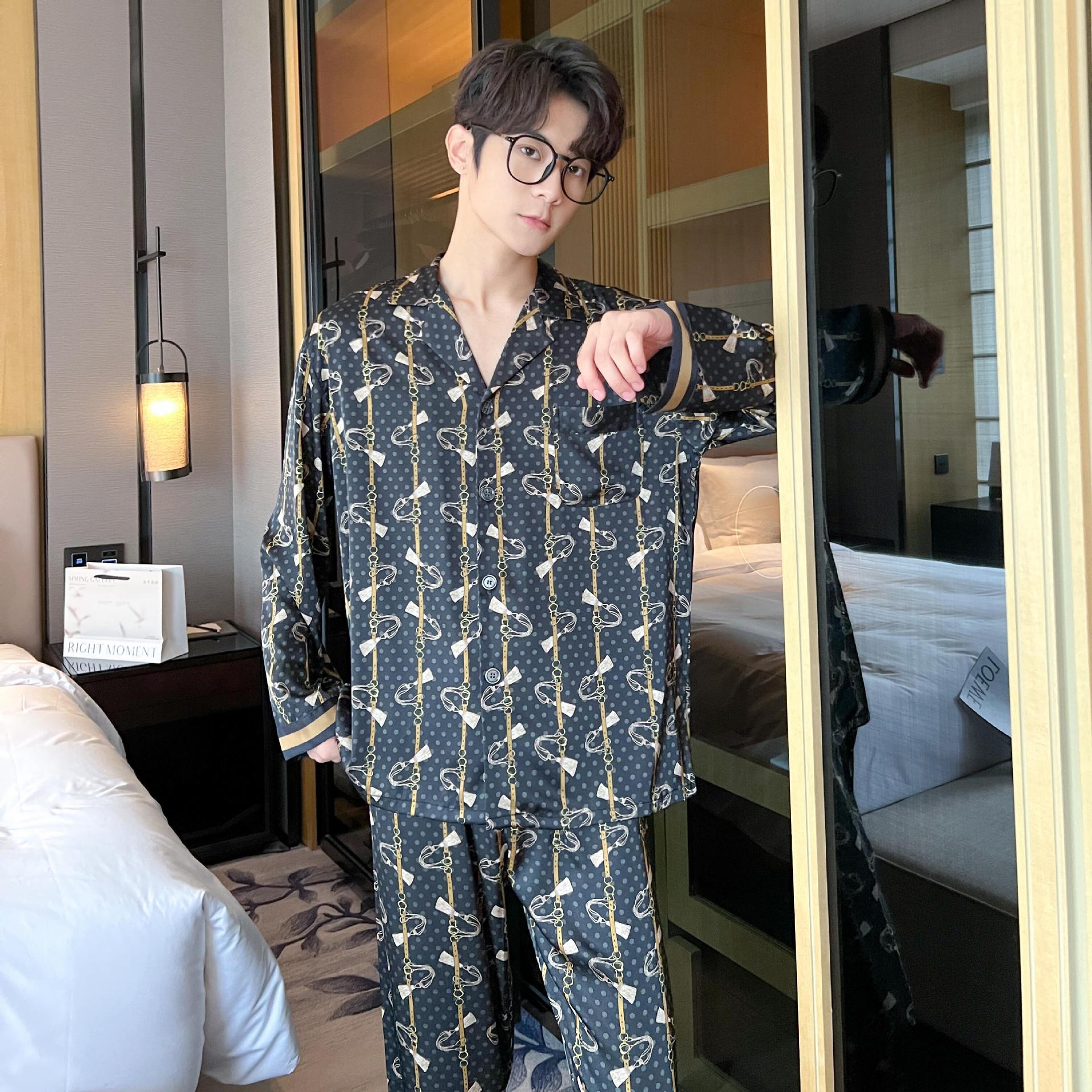 NG1050 Pyjama nam dài tay vải lụa cao cấp hàng nhập