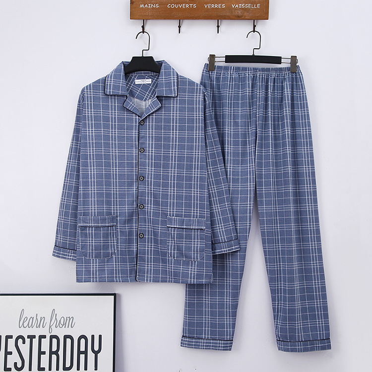 K5392 Bộ pyjama nam cho Bố dài tay vải cotton mềm mại dành cho người trung tuổi