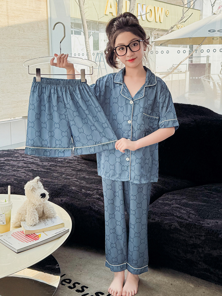 AA0125 Bộ pyjama trẻ em ngắn tay quần dài cao cấp hàng nhập