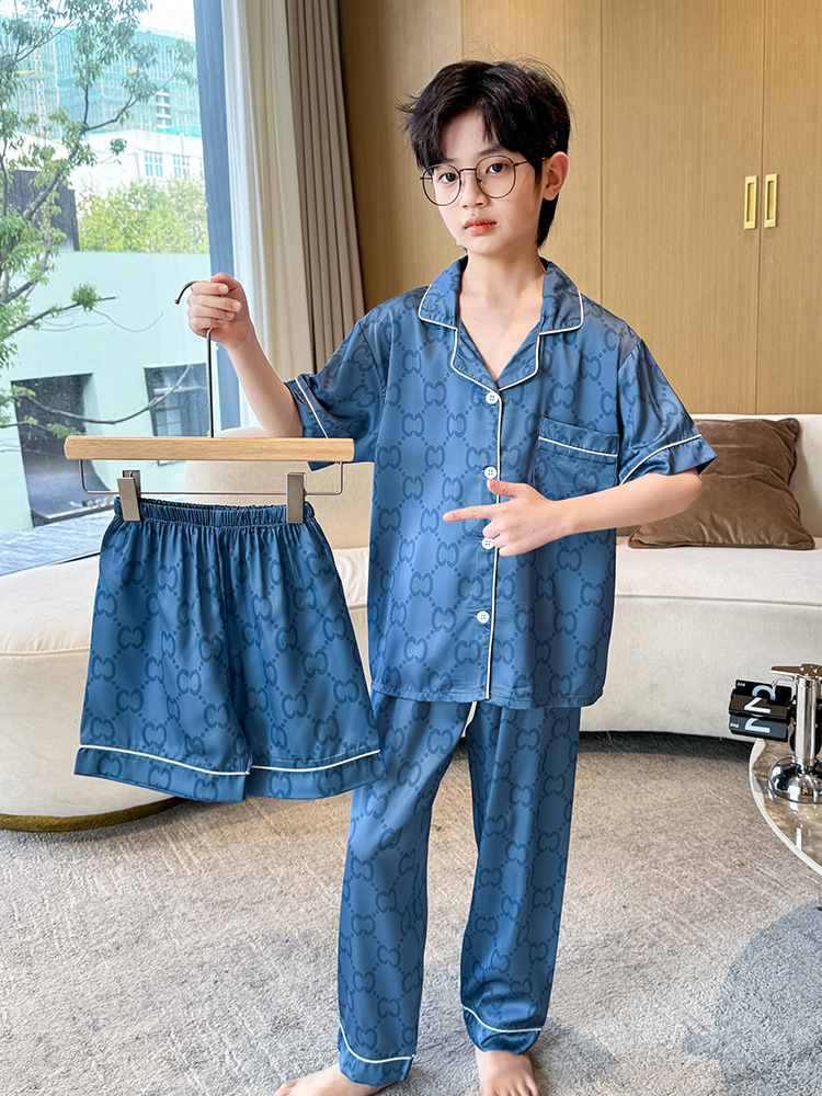 AC2126 Bộ pyjama trẻ em ngắn tay quần dài cao cấp hàng nhập