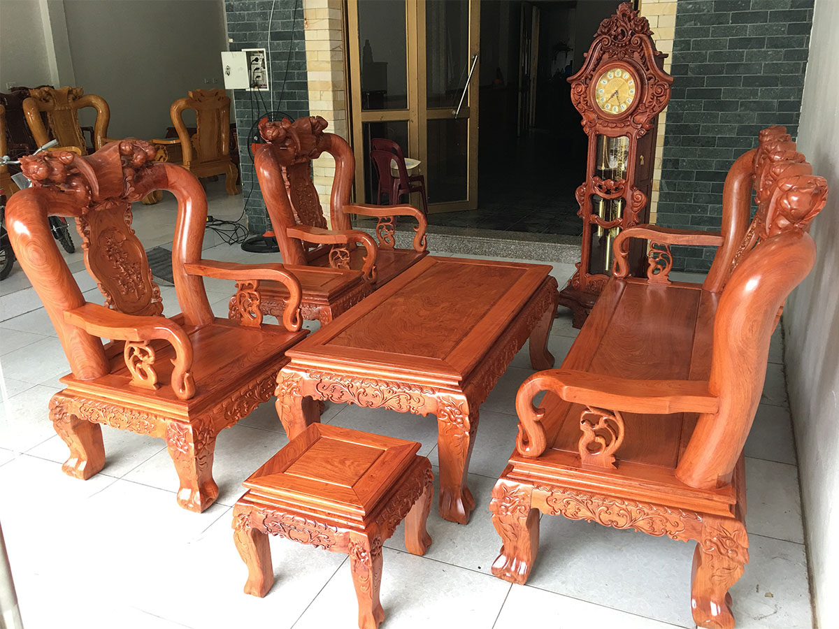 Bộ bàn ghế Minh Quốc Đào gỗ hương đá