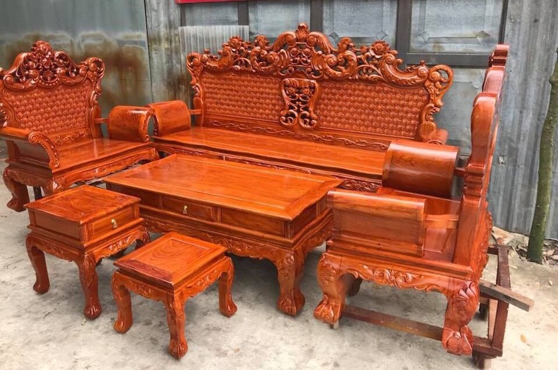 Bộ bàn ghế Hoàng Gia gỗ hương đá