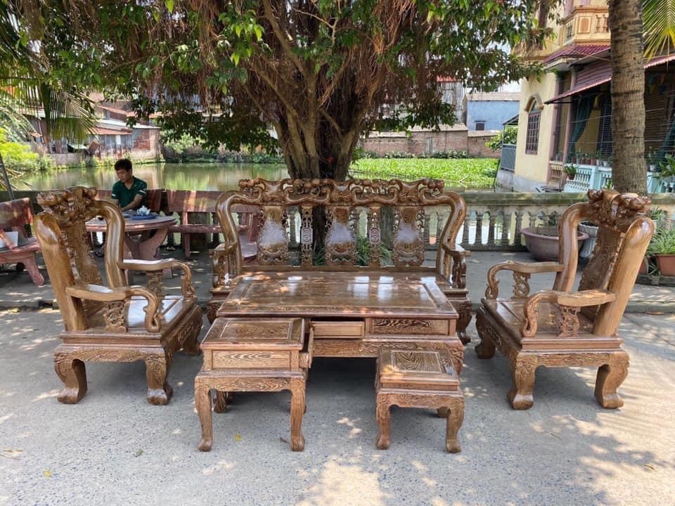 Bộ bàn ghế Minh Quốc Đào gỗ mun đuôi công