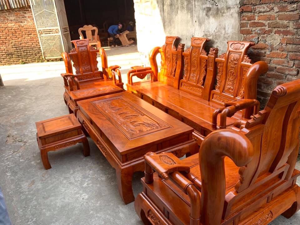Bộ bàn ghế Tần Thủy Hoàng gỗ hương đá