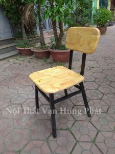 Ghế lưng tựa gỗ cao su cho nhà hàng