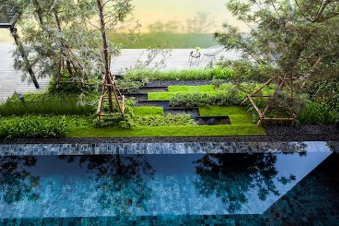 Thiết kế tiểu cảnh căn nhà vườn ven sông Thái Lan