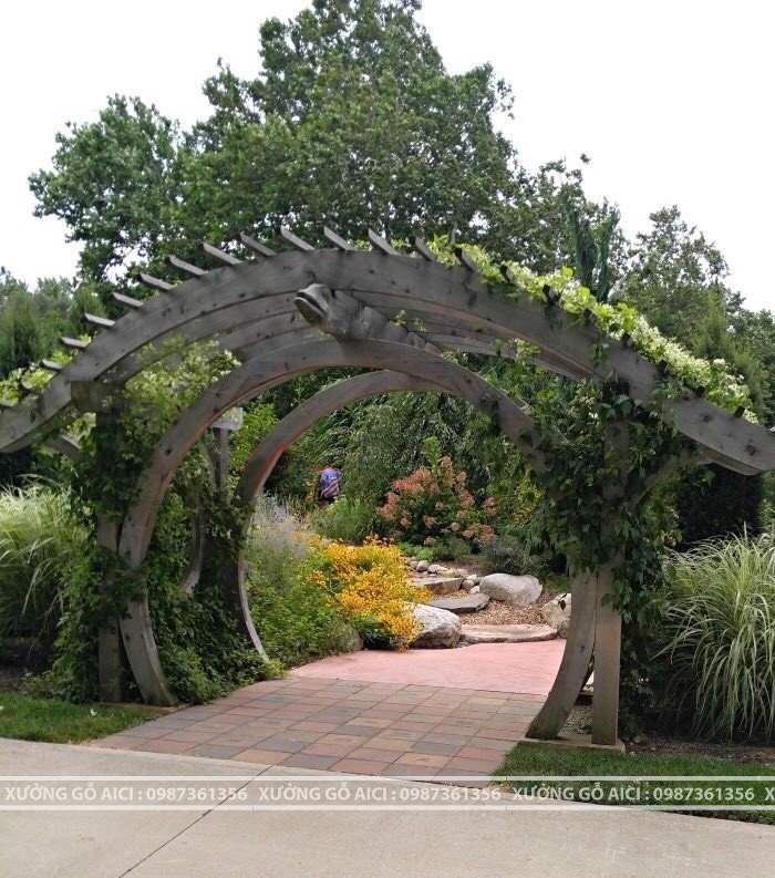 cổn gỗ trang trí sân vườn