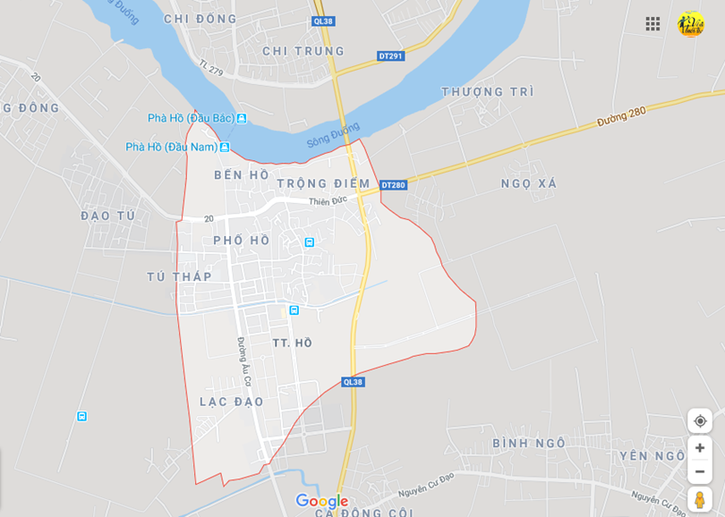 Hình ảnh vị trí địa lý tại Song hồ, Thuận thành, Bắc ninh