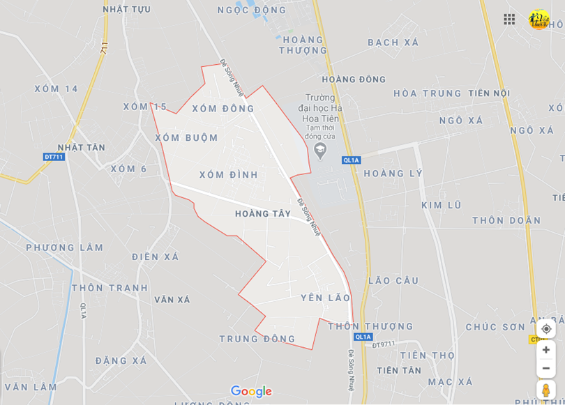 Hình ảnh vị trí địa lý tại Hoàng tây, Kim bảng, Hà nam