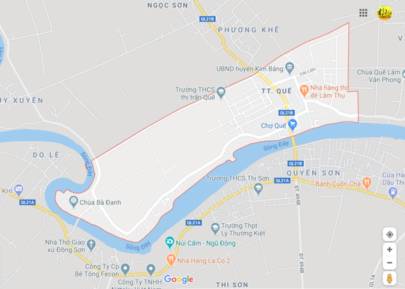 Hình ảnh vị trí địa lý tại thị trấn Quế, Kim bảng, Hà nam