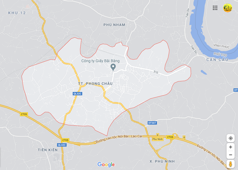 Hình ảnh vị trí địa lý tại thị trấn Phong châu, Phù ninh, Phú thọ