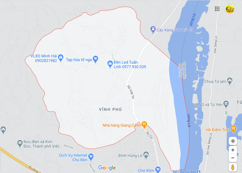 Hình ảnh vị trí địa lý tại Vĩnh phú, Phù ninh, Phú thọ
