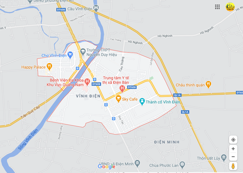 Hình ảnh vị trí địa lý tại Vĩnh điện, Điện bàn, Quảng nam