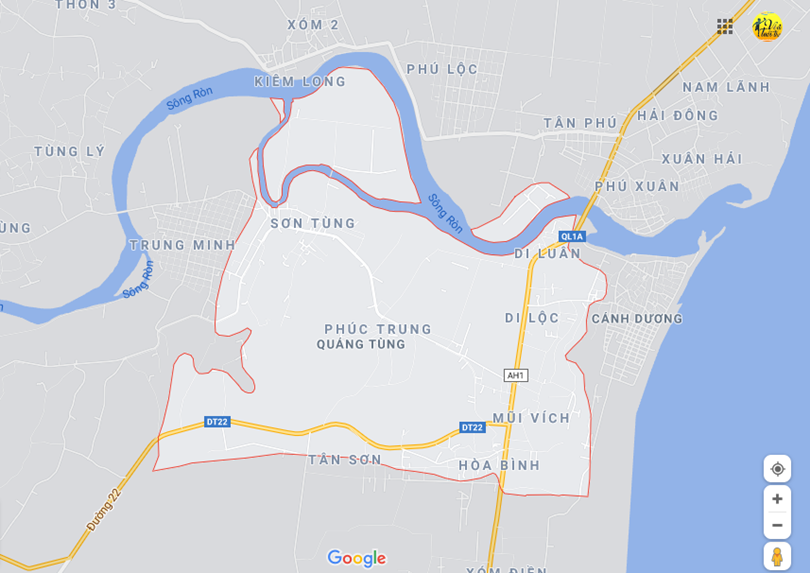 Hình ảnh vị trí địa lý tại Quảng tùng, Quảng trạch, Quảng bình