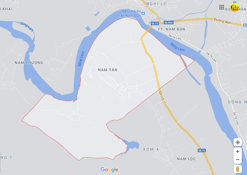 Hình ảnh vị trí địa lý tại Nam tân, Nam đàn, Nghệ an