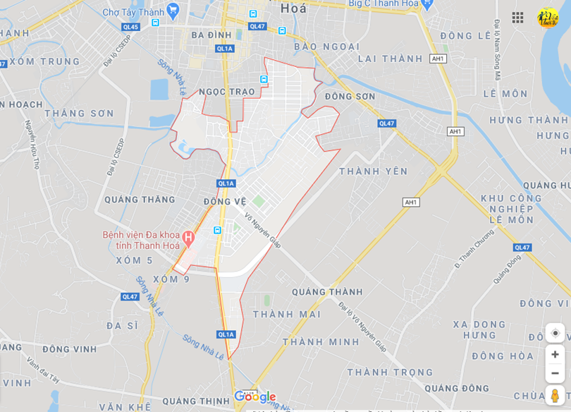 Hình ảnh vị trí địa lý tại Đông vệ, thành phố Thanh hóa, Thanh hóa