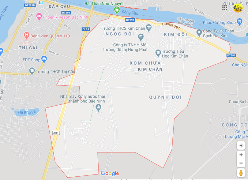 Hình ảnh vị trí địa lý tại Kim chân, Thành phố Bắc ninh
