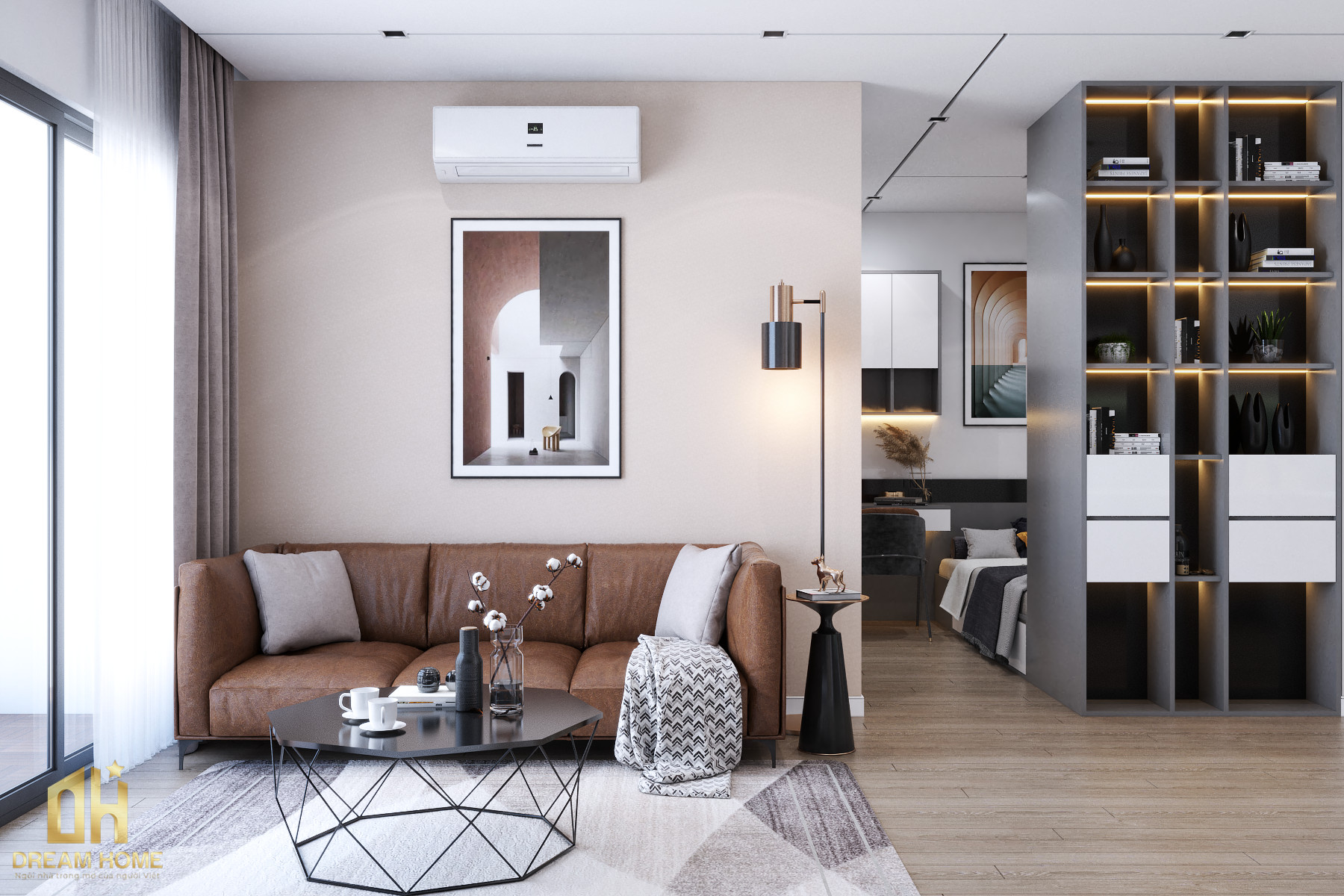 Thiết kế hiện đại cho căn hộ 43m2 tạo chung cư Vinhome Smart City
