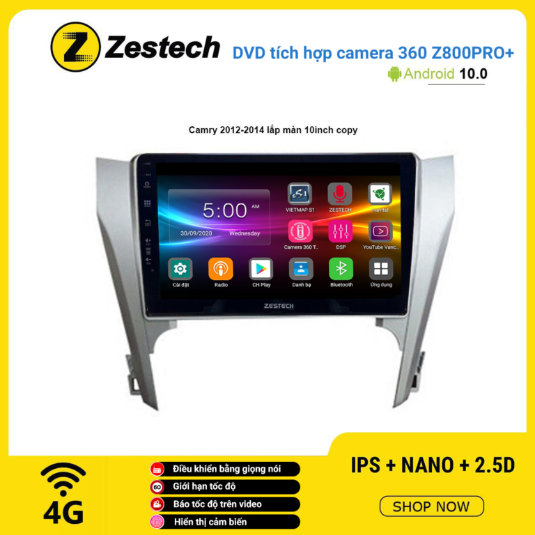 ZESTECH Z800 PRO+ CAMERA 360  CAMRY 2012-2014