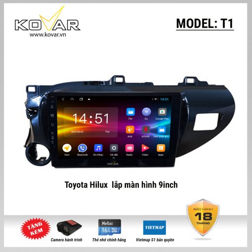 Màn hình DVD Android KOVAR T1 – Toyota Hilux