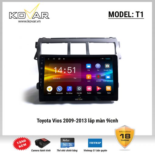 Màn hình DVD Android KOVAR T1 – Toyota Vios 2009-2013