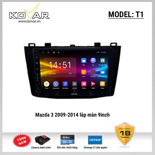 Màn hình DVD Android KOVAR T1 – Mazda 3 2009-2014