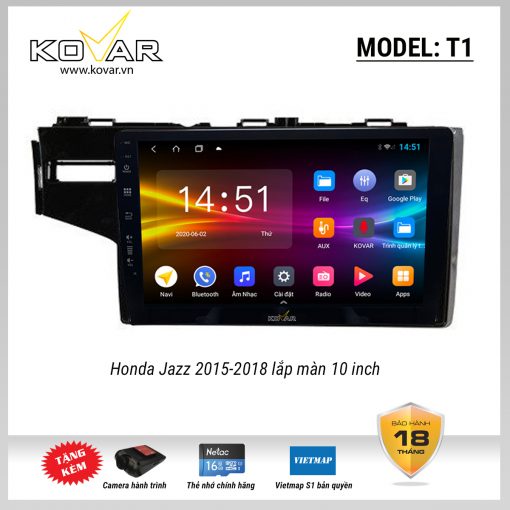 Màn hình DVD Android KOVAR T1 – Honda Jazz 2015-2018