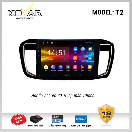 Màn hình DVD Android KOVAR T2 – Honda Accord 2019