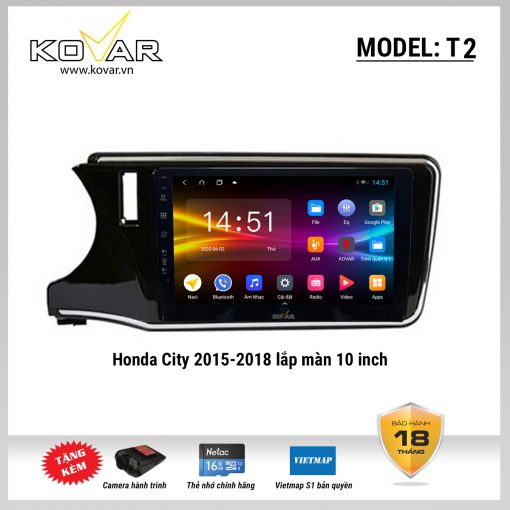 Màn hình DVD Android KOVAR T2 – Honda City 2015-2018