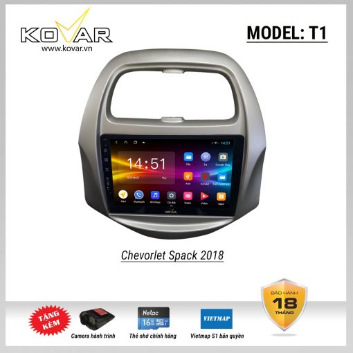 Màn hình DVD Android KOVAR T1 – Chevrolet Spack 2018
