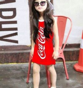 Đầm thun  suông Cocacola cho bé gái