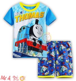 Đồ bộ bé trai tay ngắn in hình 3D Thomas (size nhỏ)
