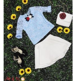 Set váy áo thêu hoa cho bé gái( size nhỏ 1-3)
