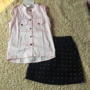 Set thiết kế áo hồng váy chấm bi đen ( nhí)