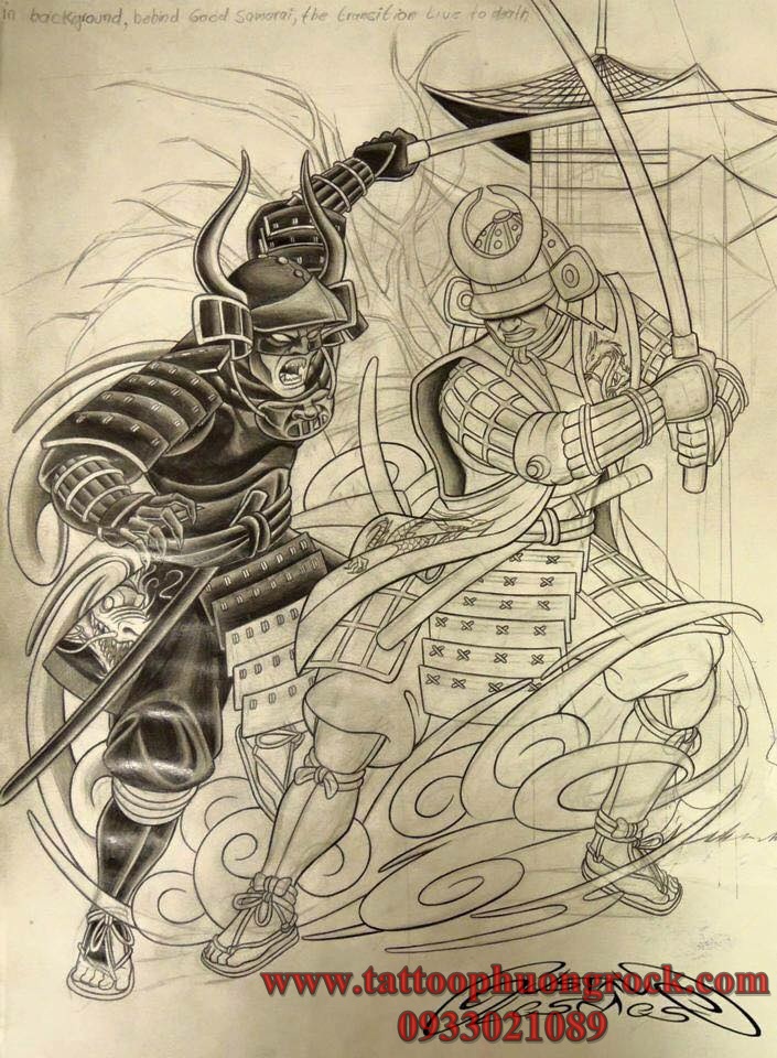 hình xăm samurai