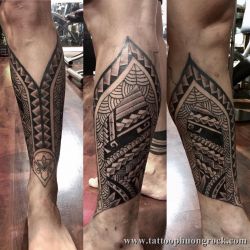 hình xăm maori dưới chân 1