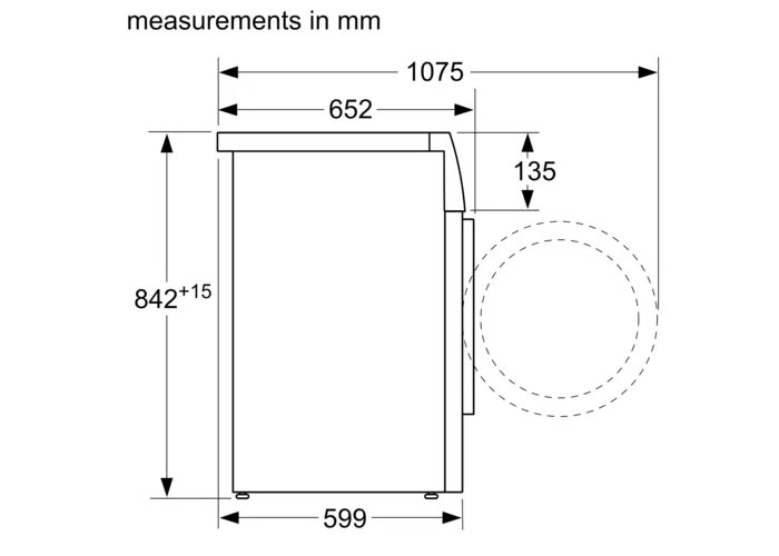 Thông số kỹ thuật Máy Giặt Sấy Bosch Kết Hợp HMH.WVG30462SG Series 6
