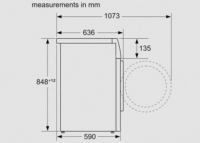 Thông số kỹ thuật Máy Giặt Sấy Bosch 10kg/6kg HMH.WNA254U0SG series 6