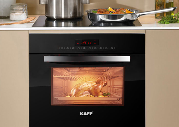 Lò nướng âm tủ KAFF KF-T90S với cửa kính 3 lớp cách nhiệt