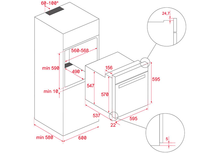  Thông số thiết bị nhà bếp Teka - Lò nướng âm tủ Teka HLB 860