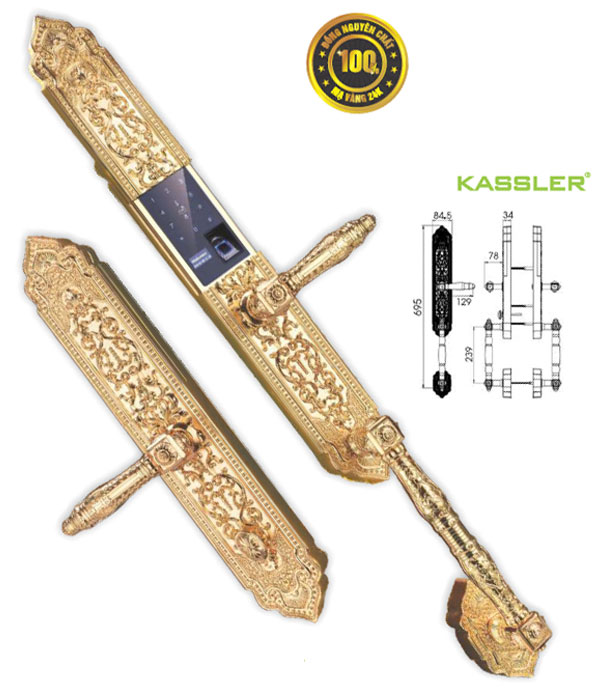 Khóa Cửa Đại Sảnh Kassler KL-999 Mạ Vàng 24K