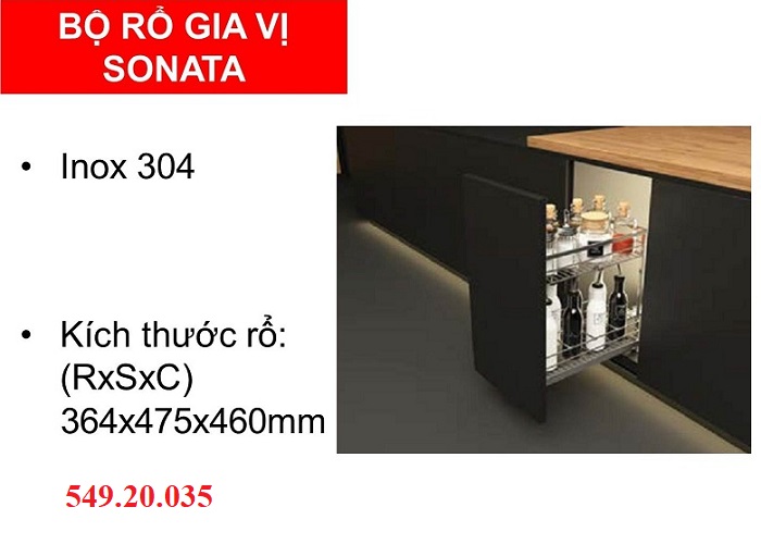 Bộ Rổ Đựng Gia Vị Sonata Cucina 549.20.035