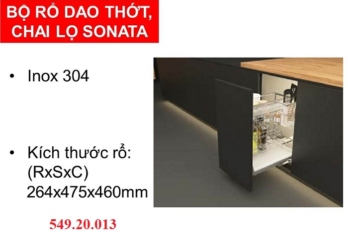 Giá Đựng Dao Thớt Chai Lọ Sonata Cucina 549.20.013