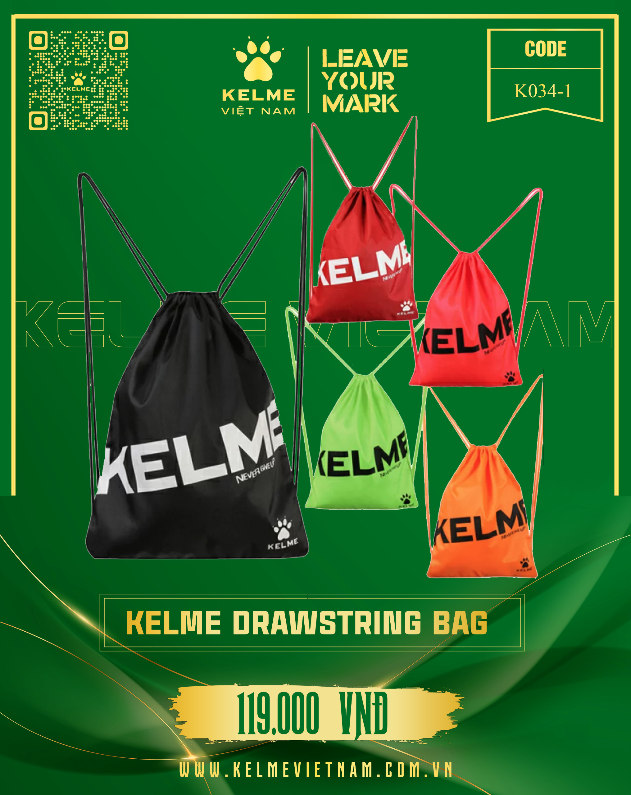 KELME DRAWSTRING BAG K034-1