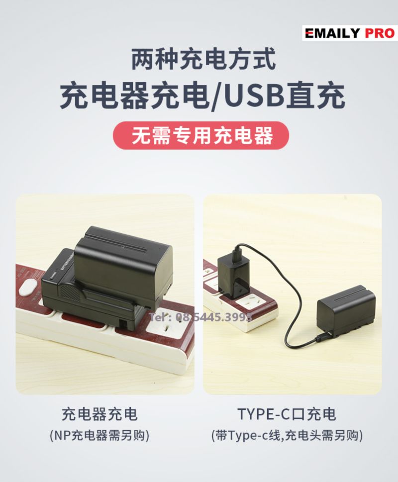 PIN NP-F750-4400mAh + Sạc nhanh USB